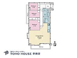 フォーリア駒沢公園パークサイド 3LDKの間取図画像