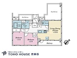 キャニオングランデ桜上水 2LDKの間取図画像
