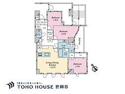 アージョ桜新町 3LDKの間取図画像