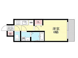 エスリードレジデンス新大阪プライム 6階1Kの間取り