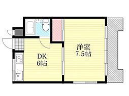 ハイツメルローズ 1DKの間取図画像