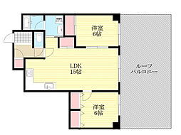 サンパレス新大阪 2LDKの間取図画像