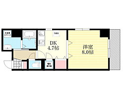 サンパティーク 1DKの間取図画像