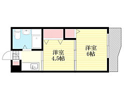新大阪第2ダイヤモンドマンション 2Kの間取図画像