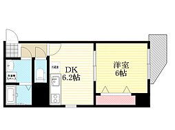 バウムドルフアロ 1DKの間取図画像