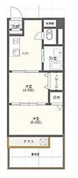 シャンボール南品川 2Kの間取図画像