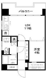 マリンシティ第2ダイヤモンドパレス 1LDKの間取図画像