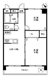 新小岩サマリヤマンション 2LDKの間取図画像