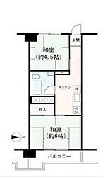 大山ローヤルコーポ 2Kの間取図画像