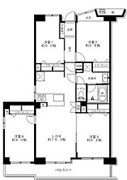 東建ニューハイツ港南中央 4LDKの間取図画像