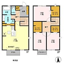 BLESS HOUSE柏西町　E 101 ｜ 千葉県柏市西町3-37（賃貸テラスハウス3LDK・2階・100.59㎡） その2