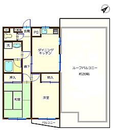 センチュリー磯子 2DKの間取図画像