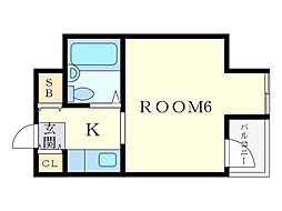 エクセル新中野 1Kの間取図画像