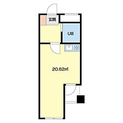 ティーエスハイツ経堂 1階ワンルームの間取り