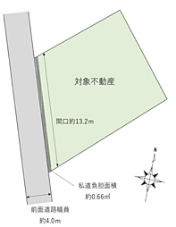 物件画像 63坪超・間口13mの建築条件なし売土地
