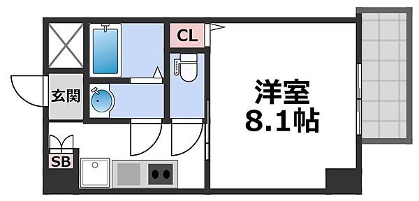 ＧＬＵＣＫ　ＭＡＩＳＯＮ　Ｓ－ＳＨＩＮＦＵＫＡＥ　13 ｜大阪府東大阪市足代北1丁目(賃貸マンション1K・7階・26.84㎡)の写真 その2