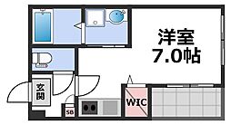 ORBIT巽南 2階ワンルームの間取り