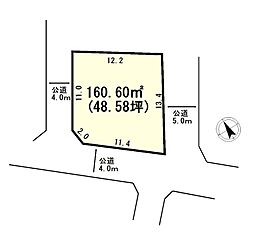 物件画像 桶川川田谷　三方向道路×角地　建築条件なし売地