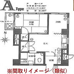 方南町セントラルマンション 2DKの間取図画像