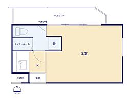 サンシャイン武蔵野 1Kの間取図画像