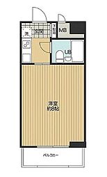 ヴェラハイツ御徒町 ワンルームの間取図画像