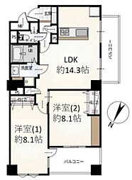 ライオンズマンション大和第5 2LDKの間取図画像