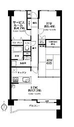 チサンマンション富沢駅前2 2SLDKの間取図画像