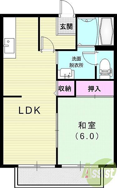 兵庫県西宮市二見町(賃貸アパート1LDK・1階・41.00㎡)の写真 その2