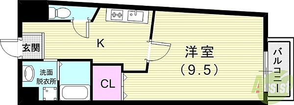 兵庫県西宮市甲子園七番町(賃貸マンション1K・5階・31.15㎡)の写真 その2