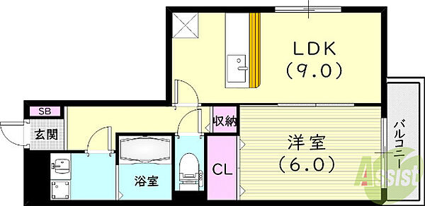 兵庫県西宮市瓦林町(賃貸アパート1LDK・1階・40.35㎡)の写真 その2