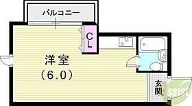 兵庫県西宮市野間町4-22（賃貸マンション1R・2階・22.40㎡） その2