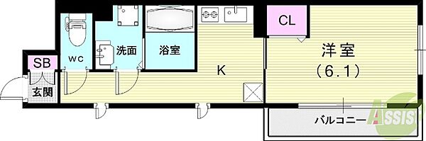 兵庫県西宮市薬師町(賃貸アパート1K・1階・26.53㎡)の写真 その2