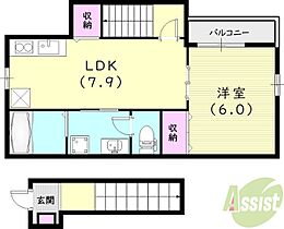 ウエストウッド  ｜ 兵庫県西宮市小松南町1丁目2-4（賃貸アパート1DK・2階・40.61㎡） その2