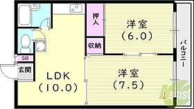 フォーラム夙川・殿山町  ｜ 兵庫県西宮市殿山町5-19（賃貸マンション2LDK・2階・50.00㎡） その2