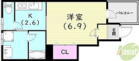 CROUD甲子園里中町  ｜ 兵庫県西宮市里中町3丁目1-18（賃貸アパート1K・1階・22.24㎡） その2