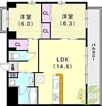 MAIN STAGE The Nishinomiya  ｜ 兵庫県西宮市弓場町2-30（賃貸マンション2LDK・3階・62.32㎡） その2