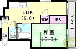 ハイツ南甲子園 2階