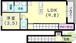 クラリスコート 1LDKの間取図画像