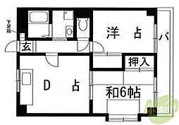 パレス高司 2LDKの間取図画像