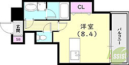 ブランTAT西宮江上町 ワンルームの間取図画像