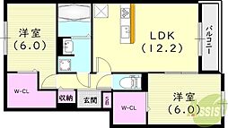 ファミールノーヴェ 2LDKの間取図画像