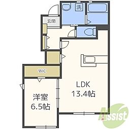 Reveur甲東 1LDKの間取図画像
