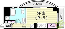 パールコート 1Kの間取図画像