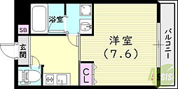 WOB西宮レジデンス 1Kの間取図画像