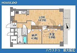 シャルム野中南公園 1SLDKの間取図画像