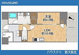 ジオタワー大阪十三 1LDKの間取図画像