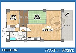 プラザ歌島A棟 2LDKの間取図画像