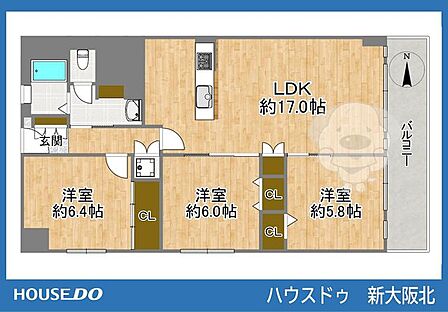 3LDK 間取り