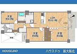 藤和千里ハイタウン 3LDKの間取図画像