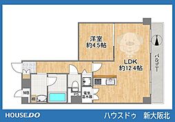 シャルム野中南公園 1LDKの間取図画像